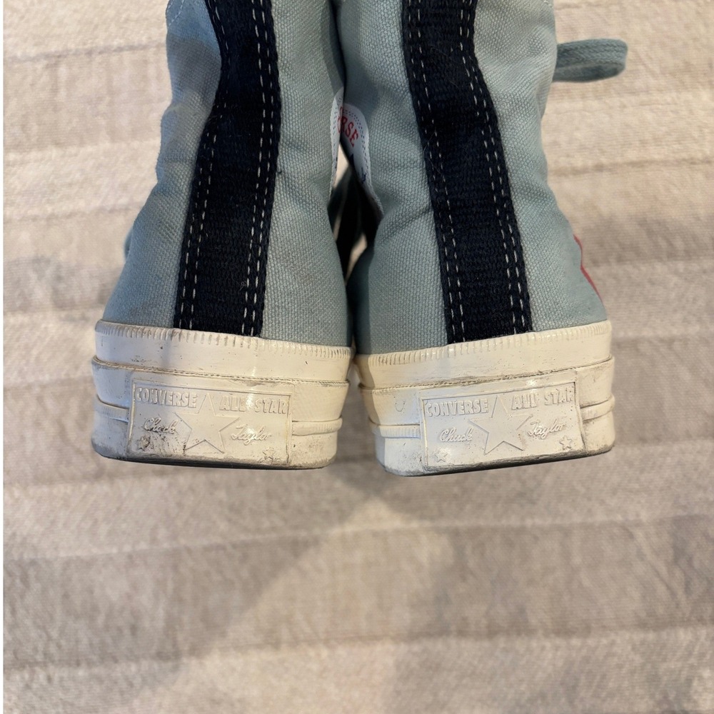 Converse x Comme des Garçons PLAY Chuck 70 High Sky Blue Muted Slate Size 6 - Picture 5 of 6